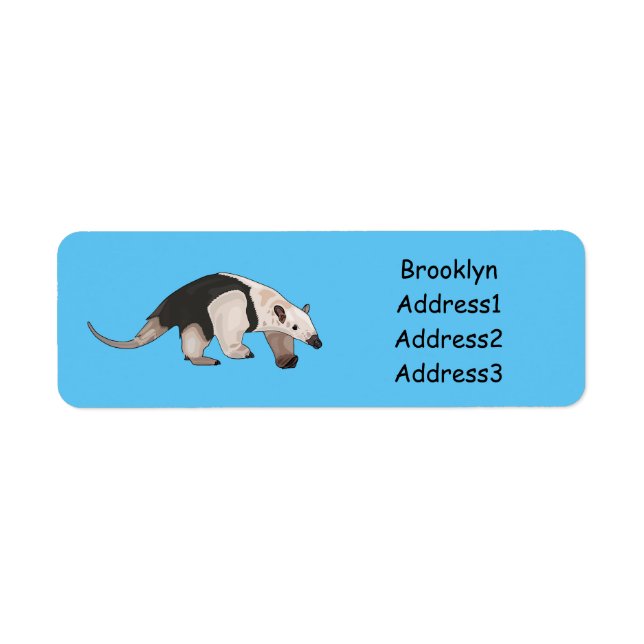 Tamandua cartoon illustration return address label (Front)