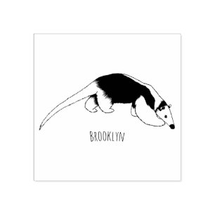 Tamandua cartoon illustration rubber stamp