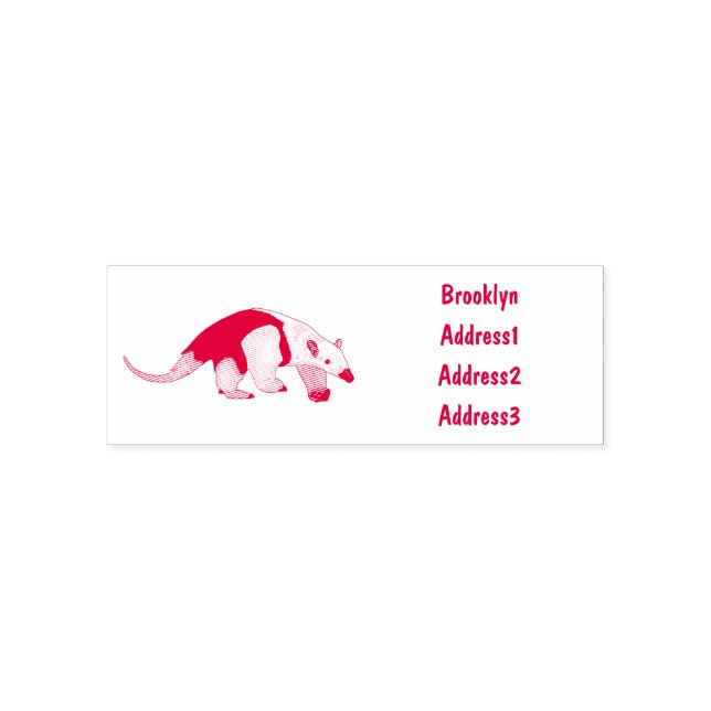 Tamandua cartoon illustration self-inking stamp (Design)