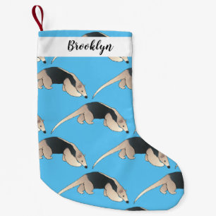 Tamandua cartoon illustration small christmas stocking