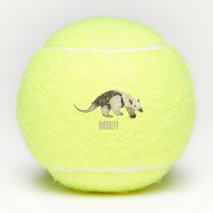 Tamandua cartoon illustration tennis balls