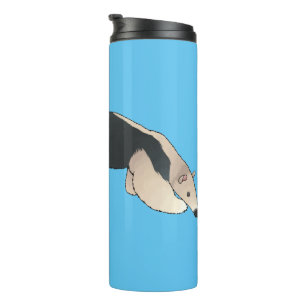 Tamandua cartoon illustration  thermal tumbler