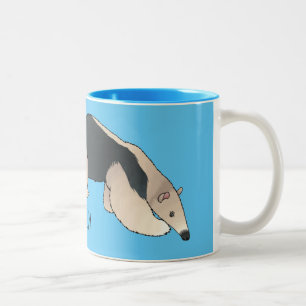 Tamandua cartoon illustration Two-Tone coffee mug
