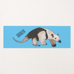 Tamandua cartoon illustration yoga mat