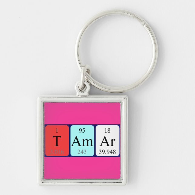 Tamar periodic table name keyring (Front)