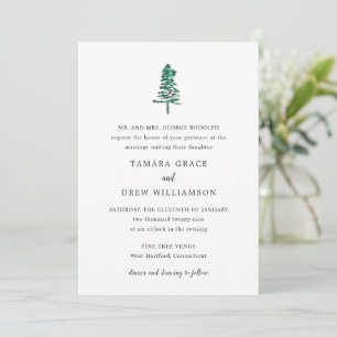 Tamara Pine Tree Modern Wedding Invitation