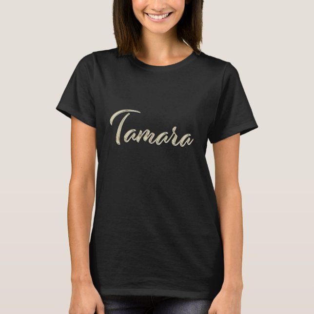 Tamara white gold Handwriting Shirt T-shirt (Front)