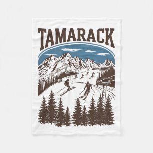 Tamarack Idaho Ski Resort Skiing Skier Fleece Blanket