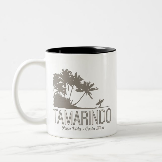 Tamarindo Costa Rica Surfers Beach Two-Tone Coffee Mug (Left)