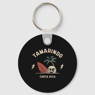 Tamarindo Costa Rica Vintage Surfing Skeleton Skul Key Ring