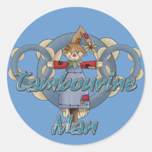 Tambourine Man Classic Round Sticker