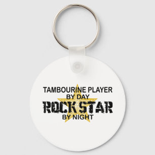 Tambourine Rock Star by Night Key Ring