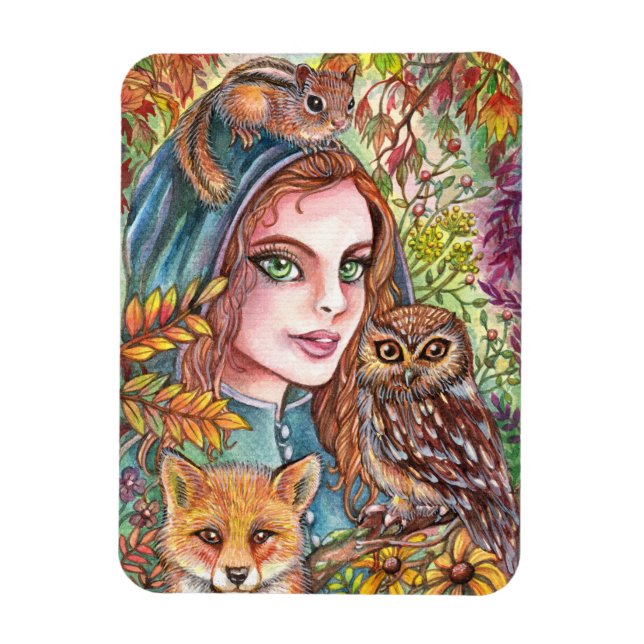 Tamer in Autumn Woods Magnet (Vertical)
