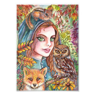 Tamer in Autumn Woods Photo Print