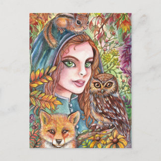 Tamer in Autumn Woods Postcard
