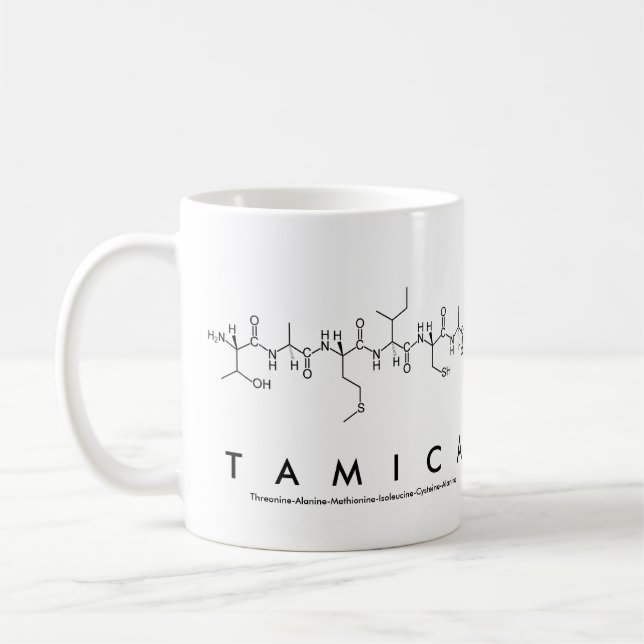 Tamica peptide name mug (Left)