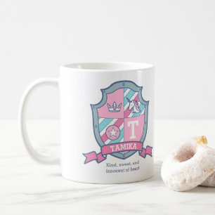 Tamika princess crest pink aqua blue name meaning coffee mug