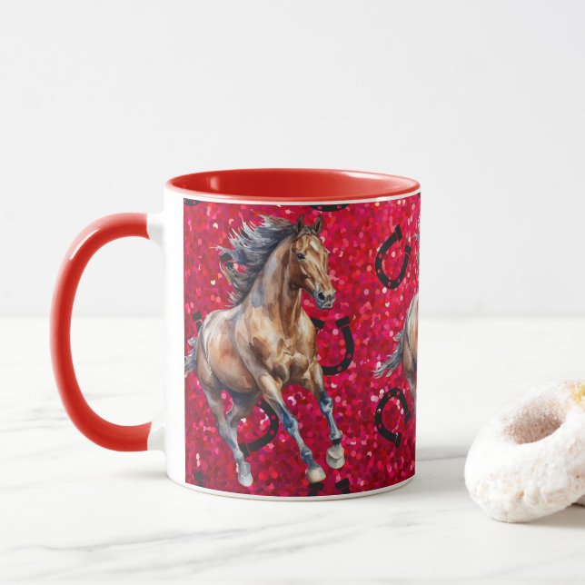 Taming the horse, Gift for Horse Lovers Mug (With Donut)