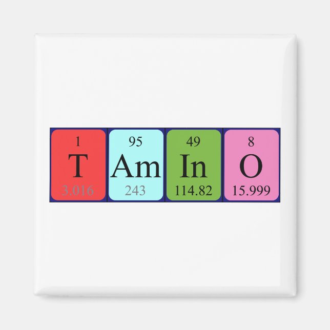 Tamino periodic table name magnet (Front)