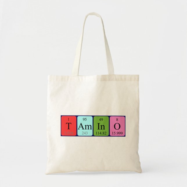 Tamino periodic table name tote bag (Front)