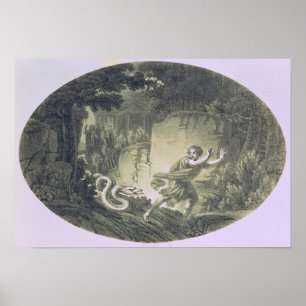 Tamino pursued by a giant serpent poster
