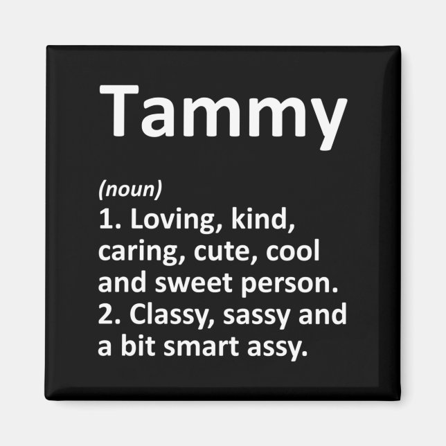 Tammy Definition Personalised Name Funny Birthday Magnet (Front)