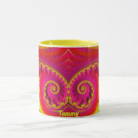 TAMMY ~ HOT CRAZY 3D Fractal ~ Pink Red Yellow