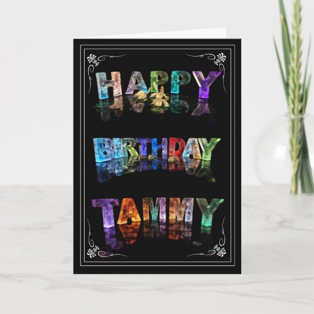 Tammy -  Name in Lights greeting card (Photo) (Front)