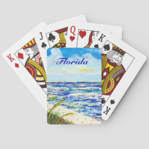Tampa Bay Florida Beach Sunshine Skyway Bridge Playing Cards