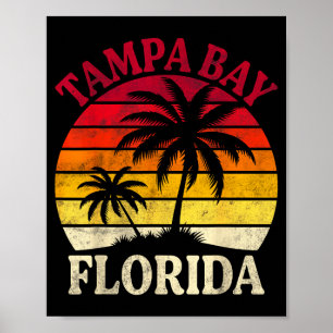 Tampa Bay Florida Beach Trocal Summer Palm Tree Poster