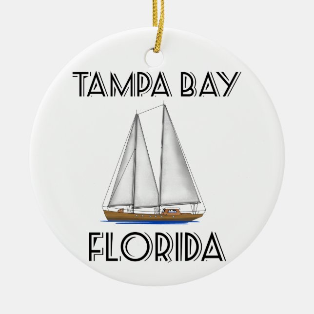 Tampa Bay Florida Sailing Ceramic Ornament (Front)