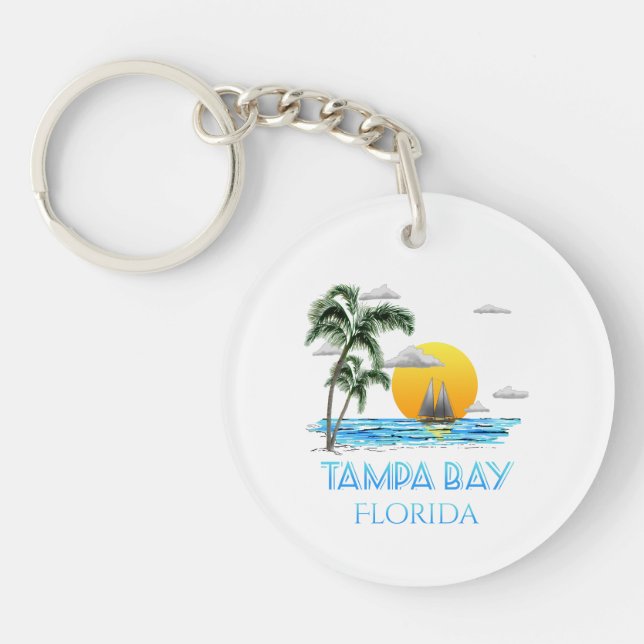 Tampa Bay Florida Sailing Key Ring (Front)