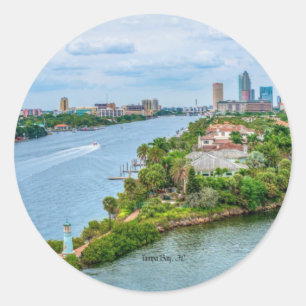 Tampa Bay, Florida scenic photograph Classic Round Sticker