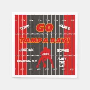 Tampa Bay Football Fan Paper Napkin