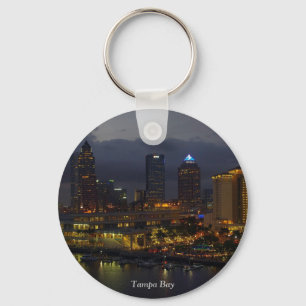Tampa Bay Night Skyline Key Ring