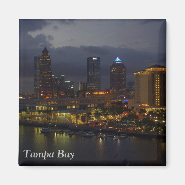 Tampa Bay Night Skyline Magnet (Front)