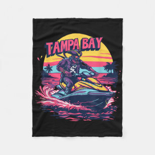Tampa Bay Pirate Florida Jetski Boating Funny Gasp Fleece Blanket