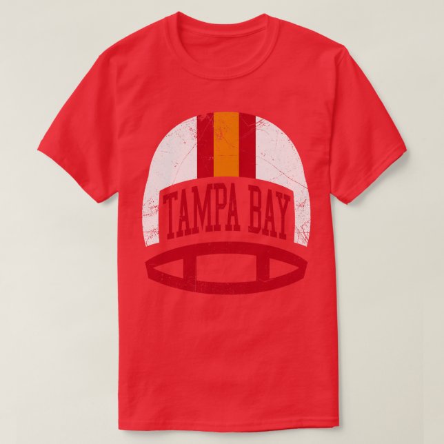 Tampa Bay Retro Helmet Orange T-Shirt (Design Front)