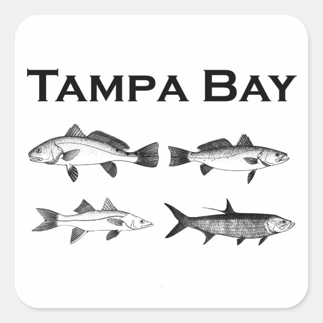 Tampa Bay Saltwater Fishing Square Sticker (Front)