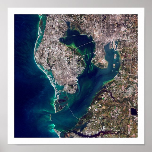Tampa Bay Satellite Image Poster (Front)