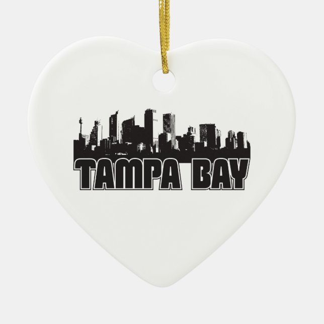 Tampa Bay Skyline Ceramic Tree Decoration (Front)