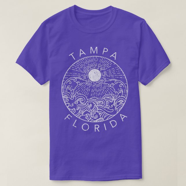 Tampa Beach Florida Vacation Ocean Retro Souvenir T-Shirt (Design Front)