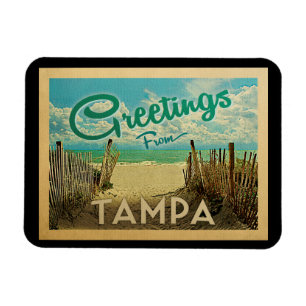 Tampa Beach Vintage Travel Magnet