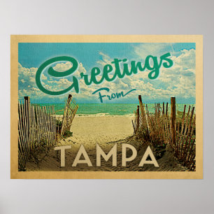 Tampa Beach Vintage Travel Poster