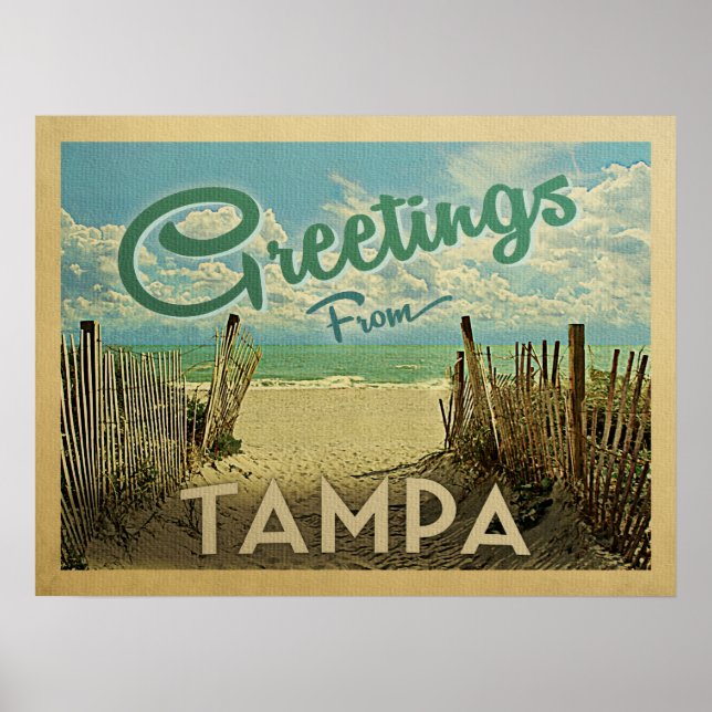 Tampa Beach Vintage Travel Poster (Front)