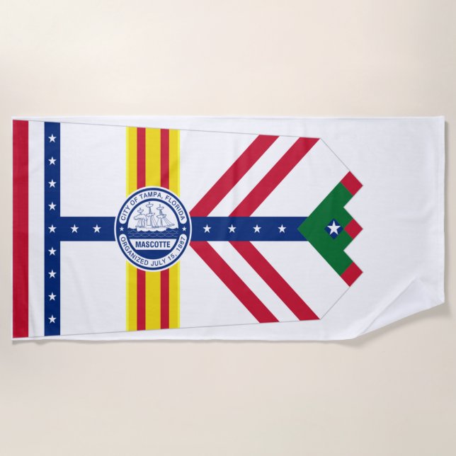 Tampa city flag beach towel (Front)