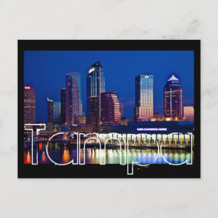Tampa, Florida at dawn from Davis Islands. Postcard