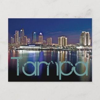 Tampa, Florida at dawn from Davis Islands. Postcard