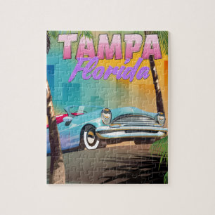 Tampa Florida beautiful travel poster. Jigsaw Puzzle