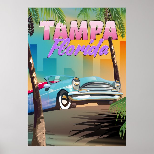 Tampa Florida beautiful travel poster. Poster (Front)